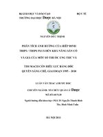 Phân tích ảnh hưởng của hiệp định trips trips plus đến khả năng sẵn có và giá của một số thuốc ung thư và tim mạch còn hiệu lực bằng độc quyền sáng chế, giai đoạn 1995   2010 