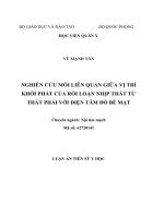 Nghiên cứu mối liên quan giữa vị trí khởi phát của rối loạn nhịp thất từ thất phải với điện tâm đồ bề mặt (TT)