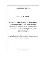 Khảo sát hiện trạng đàn bò h’mông và đánh giá khả năng sinh trưởng của các bê sinh ra từ đàn bò hmông hạt nhân nuôi tại huyện pác nặm tỉnh bắc kạn