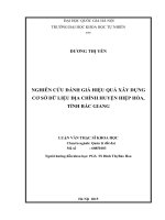 Nghiên cứu đánh giá hiệu quả xây dựng cơ sở dữ liệu địa chính huyện hiệp hòa, tỉnh bắc giang 