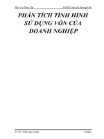 Báo cáo thực tập phân tích tình hình sử dụng vốn của doanh nghiệp