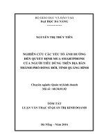 Nghiên cứu các nhân tố ảnh hưởng đến quyết định mua SMARTPHONE của người tiêu dùng trên địa bàn thành phố đồng hới, tỉnh quảng bình 