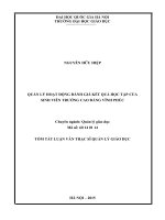 Tóm tắt luận văn quản lý hoạt động đánh giá kết quả học tập của sinh viên trường cao đẳng vĩnh phúc