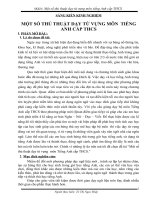 MỘT SỐ THỦ THUẬT DẠY TỪ VỰNG MÔN TIẾNG ANH CẤP THCS