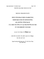 Phân tích hoạt động marketing nhóm dịch truyền dinh dưỡng qua đường tĩnh mạch của một số công ty tại thị trường hà nội từ năm 2008 đến năm 2010 