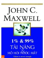 1% va 99% tài năng và mồ hôi nước mắt   john c maxwell