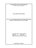 SKKN một số kinh nghiệm giúp  giải nhanh bài toán hóa học theo phương pháp bảo toàn electron 