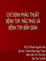 CHỈ ĐỊNH PHẪU THUẬT BỆNH TIM  MẮC PHẢI VÀ BỆNH TIM  MẮC PHẢI VÀ BỆNH TIM BẨM SINH