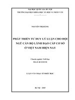 Phát triển tư duy lý luận cho đội ngũ cán bộ lãnh đạo cấp cơ sở ở việt nam hiện nay 