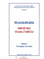 Đề cương bài giảng  dân số học và địa lý dân cư   ths  nguyễn văn thanh