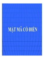 Bài giảng lý thuyết mật mã và an toàn thông tin  mật mã cổ điển   vũ đình hòa