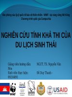 Bài giảng nghiên cứu tính khả thi của du lịch sinh thái   NGƯT, TS  nguyễn văn hóa