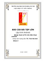 Quản lý pin trên điện thoại android