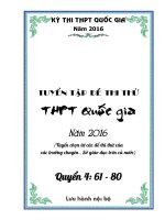 Tuyển tập đề thi thử THPT môn toán quốc gia 2016 có đáp án hay chi tiết