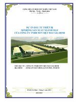 Dự án đầu tư thiết bị mở rộng sản xuất ngành may của công ty TNHH MTV dệt may gia định 