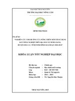 Nghiên cứu ảnh hưởng của nông thôn mới đến sử dụng đất nông nghiệp tại xã Ninh Giang, huyện Hoa Lư, tỉnh Ninh Bình giai đoạn 2011-2014