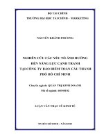 Nghiên cứu các yếu tố ảnh hưởng đến năng lực cạnh tranh tại công ty bảo hiểm toàn cầu thành phố hồ chí minh 