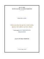 Nâng cao công tác quản lý chất lượng dịch vụ viễn thông tại VNPT TPHCM 