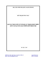 LA03 031 quản lý nhà nước về vốn đầu tư trong phát triển kết cấu hạ tầng giao thông đô thị hà nội 