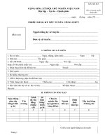 MẪU PHIẾU ĐĂNG KÝ XÉT TUYỂN CÔNG CHỨC