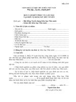 MẪU BẢN CAM KẾT PHỤC  VỤ LÂU DÀI TẠI ĐƠN VỊ ĐĂNG KÝ XÉT TUYỂN