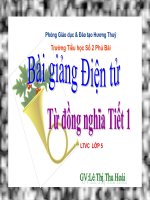 bài giảng luyện từ và câu lớp 5  từ đồng nghĩa