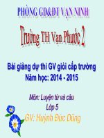 bài giảng luyện từ và câu lớp 5  tuần 12 mở rộng vốn từ bảo vệ môi trường