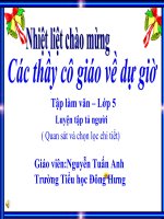 bài giảng tập làm văn lớp 5 tuần 12 luyện tập tả ngừoi
