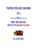 bài giảng tập làm văn lớp 5 tuần trả bài văn tả cảnh