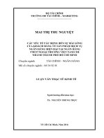 Các yếu tố tác động đến sự hài lòng của khách hàng về sản phẩm và dịch vụ ngân hàng hiện hiện đại tại ngân hàng TMCP ngoại thương việt nam chi nhánh thành phố hồ chí minh 