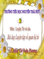 bài giảng luyện từ và câu lớp 5   luyện tập quan hệ từ