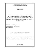 Đề xuất giải pháp nâng cao tính liên thông và tái sử dụng trong phần mềm cho bài toán xây dựng chính phủ điện tử ở việt nam