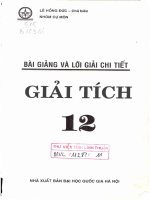 Bài giảng và lời giải chi tiết giải tích 12  NXB đại học quốc gia 2011 