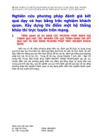 ĐỀ tài NGHIÊN cứu PHƯƠNG PHÁP ĐÁNH GIÁ kết QUẢ dạy và học BẰNG TRẮC NGHIỆM KHÁCH QUAN  xây DỰNG THÍ điểm một hệ THỐNG KHẢO THÍ TRỰC TUYẾN TRÊN MẠNG