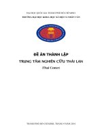 Đề án thành lập Trung tâm Nghiên cứu Thái Lan