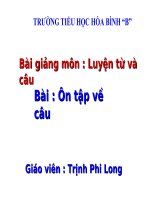 bài giảng luyện từ và câu lớp 5  tuần 17 ôn tập về câu