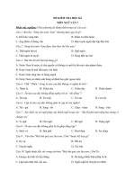 ĐỀ KIỂM TRA NGỮ VĂN LỚP 7 TRƯỜNG CHU VĂN AN