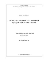 Chống thất thu thuế xuất nhập khẩu tại cục hải quan tỉnh long an 