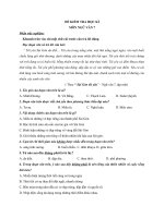 ĐỀ KIỂM TRA TRẮC NGHIỆM MÔN NGỮ VĂN 7