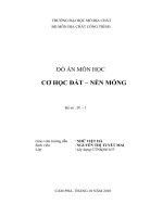 Đồ án cơ học đất  nền móng