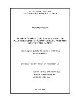 NGHIÊN cứu ĐÁNH GIÁ CẢNH QUAN PHỤC vụ PHÁT TRIỂN KINH tế và bảo tồn RỪNG NGẬP mặn KHU vực mũi cà MAU 