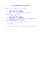 BÀI TOÁN HÓA HỌC CÓ HIỆU SUẤT PHẢN ỨNG