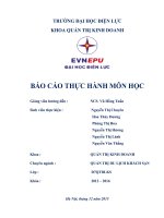 Báo cáo thực hành môn học quản trị kinh doanh khách sạn