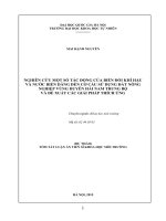 NGHIÊN cứu một số tác ĐỘNG của BIẾN đổi KHÍ hậu và nƣớc BIỂN DÂNG đến cơ cấu sử DỤNG đất NÔNG NGHIỆP VÙNG DUYÊN hải NAM TRUNG bộ và đề XUẤT các GIẢI PHÁP THÍCH ỨNG 