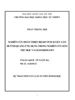 NGHIÊN cứu HOÀN THIỆN bộ KIT PCR 16 GEN gắn HUỲNH QUANG ỨNG DỤNG TRONG NGHIÊN cứu dân tộc học và GIÁM ĐỊNH GEN 