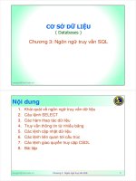 Bài giảng cơ sở dữ liệu   chương 3  ngôn ngữ truy vấn SQL