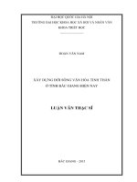 Xây dựng đời sống văn hóa tinh thần ở tỉnh bắc giang hiện nay