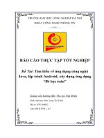 Tìm hiểu về ứng dụng công nghệ Java, lập trình Android, xây dựng ứng dụng “Bé học toán”