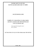 NGHIÊN cứu ẢNH HưỞNG của HOẠT ĐỘNG CHUYÊN CANH HOA đến môi TRƢỜNG đất VÙNG VEN đô hà nội 