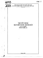 Thuyết minh bản đồ nước dưới đất tỷ lệ 1 – 200 000 tỉnh nghệ an
